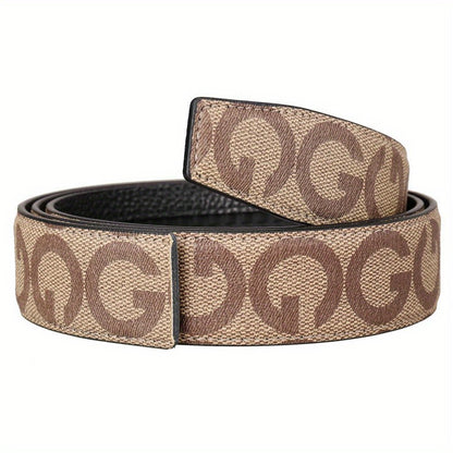 Men's Belt - Leather Unisex Genuine Leather, Letter G Embossed Automatic Alloy Buckle - product detail view 17