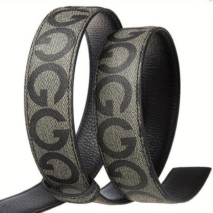 Men's Belt - Leather Unisex Genuine Leather, Letter G Embossed Automatic Alloy Buckle - product detail view 18