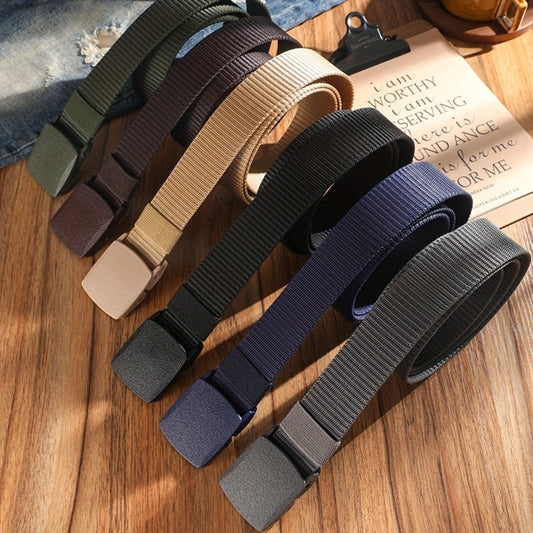 Men's Belt - Nylon for 3 Pack Adjustable Plastic Buckle, Lightweight Breathable - main product view