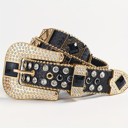 Women's Belt - Punk Rhinestone for | Rock & Roll Inlaid Crystal Waist | European American - product detail view 9