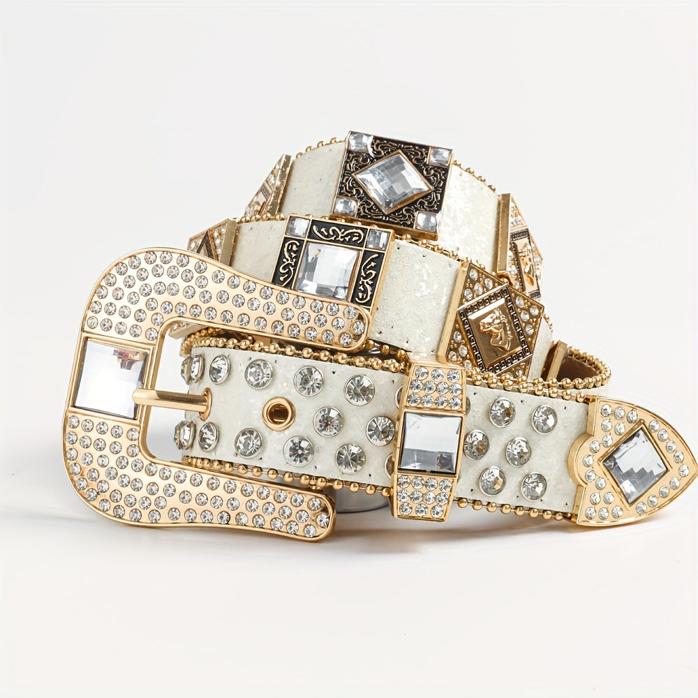 Women's Belt - Punk Rhinestone for | Rock & Roll Inlaid Crystal Waist | European American - product detail view 10