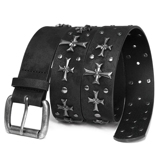 Women's Belt - Punk Studded Y2K Rivet Gothic Cross Rivet Metal Alloy Buckle Waist for - main product view