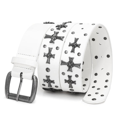 Women's Belt - Punk Studded Y2K Rivet Gothic Cross Rivet Metal Alloy Buckle Waist for - product detail view 4