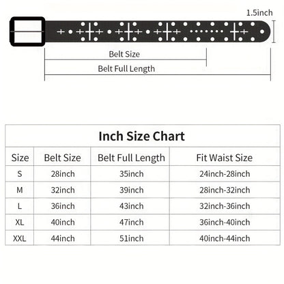 Women's Belt - Punk Studded Y2K Rivet Gothic Cross Rivet Metal Alloy Buckle Waist for - product detail view 5