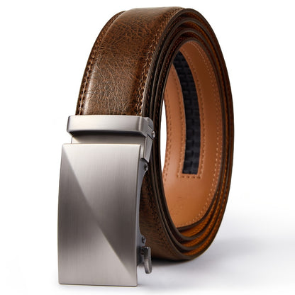 Men's Belt - Ratchet for 35mm Genuine Leather No-Hole Adjustable with Automatic Buckle - product detail view 11