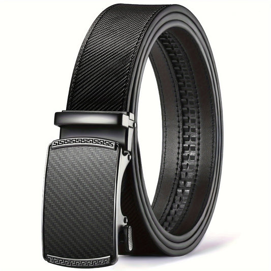 Men's Belt - Ratchet for Premium Leather Slide Automatic Click Buckle No-Hole - main product view