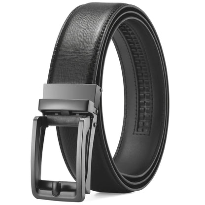 Men's Belt - Ratchet for Premium Leather Slide Automatic Click Buckle No-Hole - product detail view 26