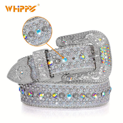 Men's Belt - Rhinestone Bling Waist Chain Body Chain for Women Sparkling Crystal Sequin - product detail view 34