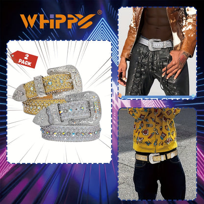 Men's Belt - Rhinestone Bling Waist Chain Body Chain for Women Sparkling Crystal Sequin - product detail view 36