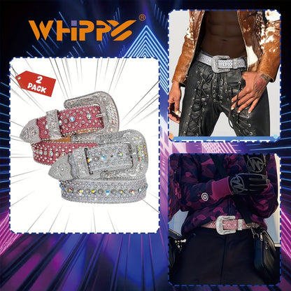 Men's Belt - Rhinestone Bling Waist Chain Body Chain for Women Sparkling Crystal Sequin - product detail view 42