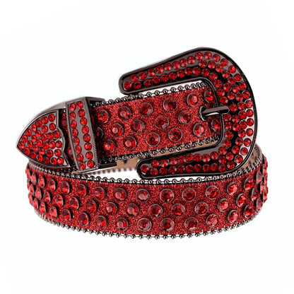 Women's Belt - Rhinestone Crystal Studded Punk Hip Hop Gothic Adjustable Waist for Jeans - product detail view 5
