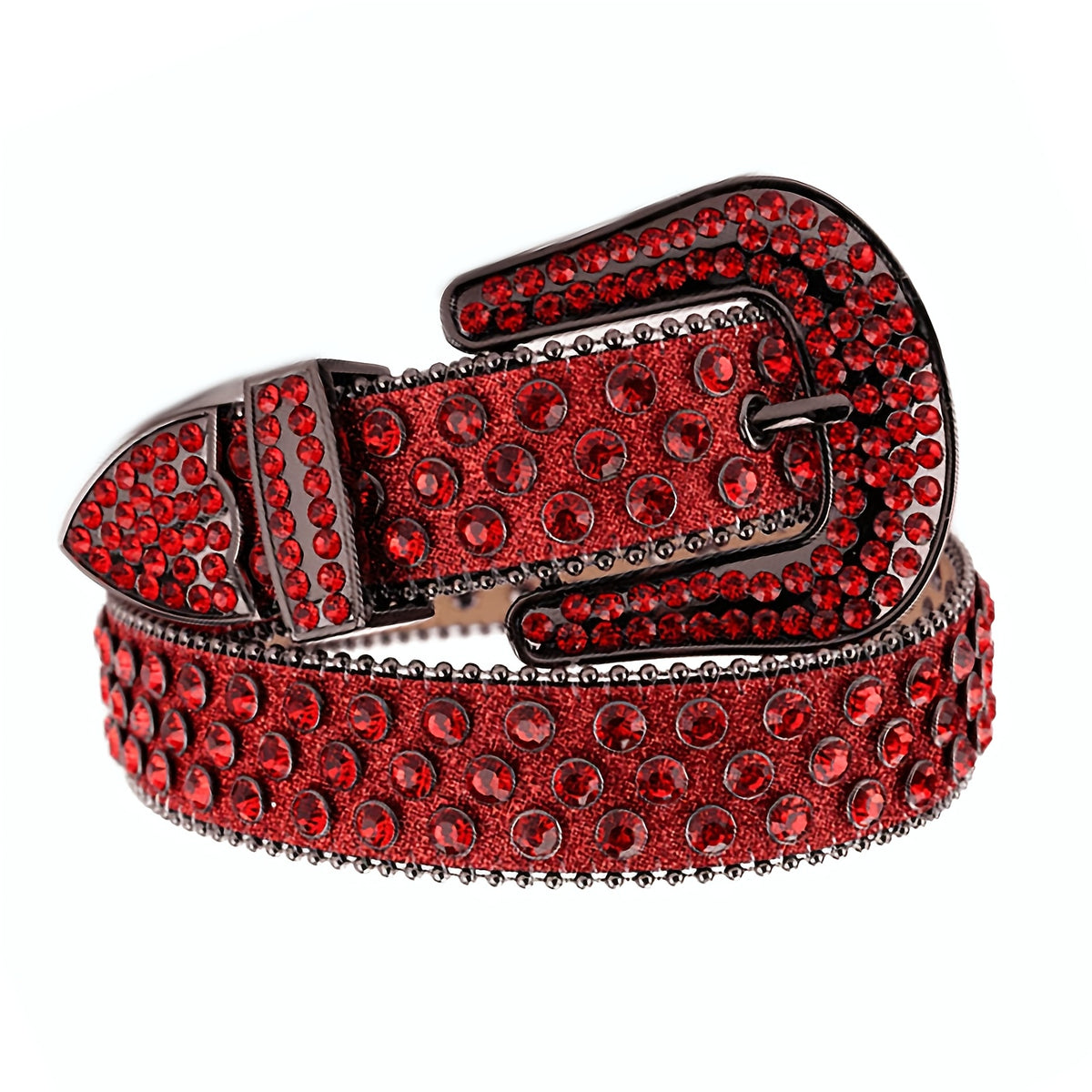 Women's Belt - Rhinestone Crystal Studded Punk Hip Hop Gothic Adjustable Waist for Jeans - product detail view 13