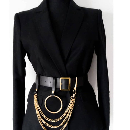 Women's Belt - 's Chain Street Punk Style Elastic Waist with Stainless Steel Buckle for - main product view