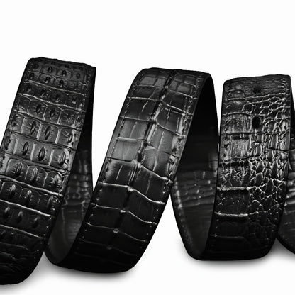Men's Belt - 's Crocodile Embossed Two-Layer Genuine Cowhide Leather, 4 Colors, Waist - product detail view 10