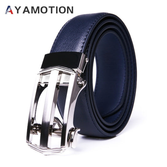 Men's Belt - 's Dress Bonded Leather Ratchet Automatic Buckle 1.3" Wide Brushed Nickel - main product view