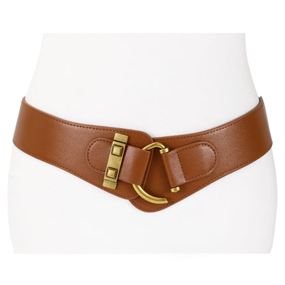 Women's Belt - 's Elastic Waist Retro Vintage Stretch Waistband for Dresses Skirts - product detail view 5