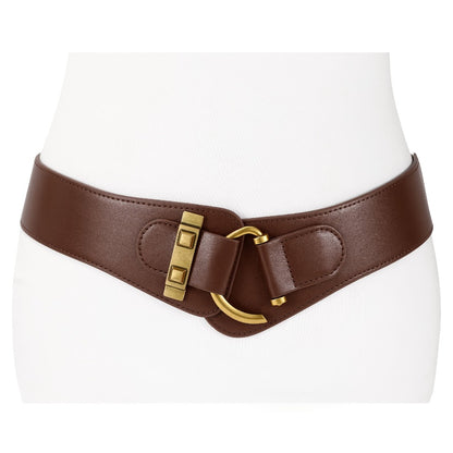 Women's Belt - 's Elastic Waist Retro Vintage Stretch Waistband for Dresses Skirts - product detail view 7