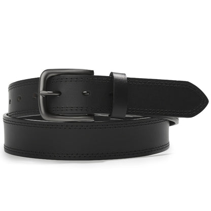 Men's Belt - 's Full Grain Leather Single & 2-Pack Bundle Classic Business Casual Dress - product detail view 9