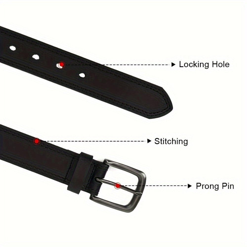 Men's Belt - 's Full Grain Leather Single & 2-Pack Bundle Classic Business Casual Dress - product detail view 21