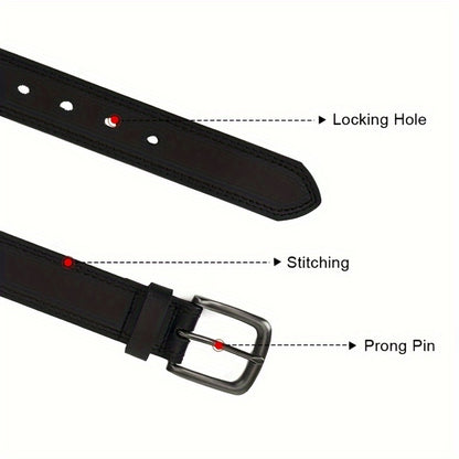 Men's Belt - 's Full Grain Leather Single & 2-Pack Bundle Classic Business Casual Dress - product detail view 21