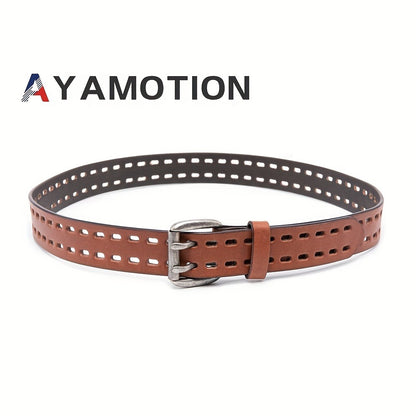 Men's Belt - 's Genuine Leather Handmade 1.2" Wide Full Grain Leather Work & Jeans - product detail view 8