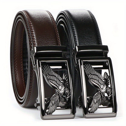 Men's Belt - 's Genuine Leather Set 2-Pack Automatic Ratchet Buckle, Adjustable 110 - product detail view 21