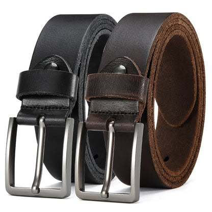 Men's Belt - 's Genuine Leather Set 2-Pack Alloy Pin Buckle, 4 Color Combos, Waist 30 - product detail view 24
