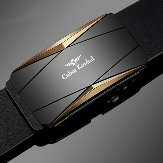 Men's Belt - 's Leather Automatic Buckle Genuine Cowhide No-Hole Ratchet Dress for - main product view