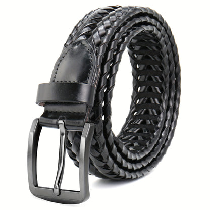 Men's Belt - 's Leather Braided Casual Dress for Jeans Golf Pants, 5 Colors, Sizes 34 - product detail view 12