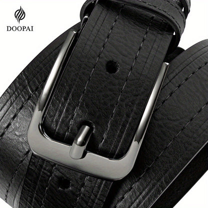Men's Belt - 's Leather Gift Set 2 Pack Cowhide Pin Buckle Casual Vintage Jeans with - product detail view 11