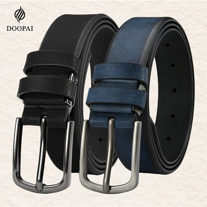 Men's Belt - 's Leather Gift Set 2 Pack Cowhide Pin Buckle Casual Vintage Jeans with - product detail view 26