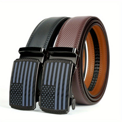 Men's Belt - 's Ratchet Set 2-Pack American Flag Design, Automatic Slide Buckle, Split - product detail view 10