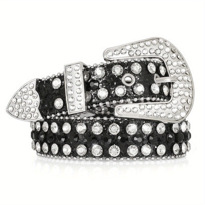 Women's Belt - 's Rhinestone Polka Dot PU Leather Shiny Alloy Buckle Glam Street Style - product detail view 10