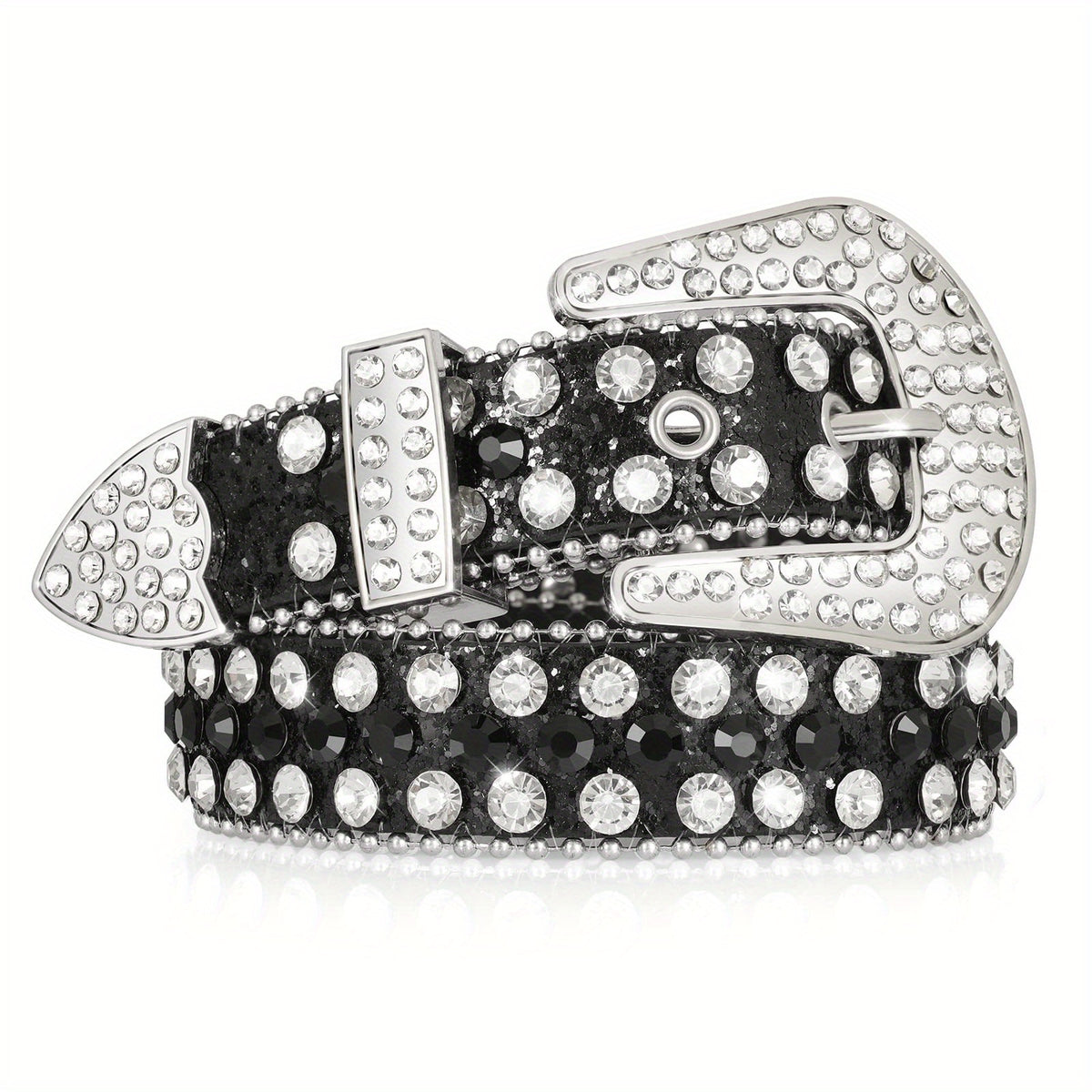 Women's Belt - 's Rhinestone Polka Dot PU Leather Shiny Alloy Buckle Glam Street Style - product detail view 15