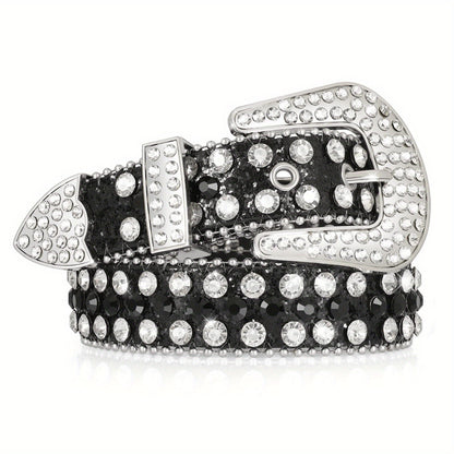 Women's Belt - 's Rhinestone Polka Dot PU Leather Shiny Alloy Buckle Glam Street Style - product detail view 15