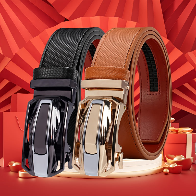 Men's Belt - Sliding Ratchet for 2 Pack 1-3/8" Leather Adjustable No-Hole Set, Dress & - product detail view 19