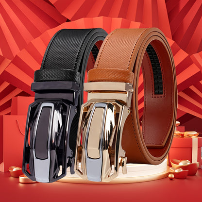 Men's Belt - Sliding Ratchet for 2 Pack 1-3/8" Leather Adjustable No-Hole Set, Dress & - product detail view 20