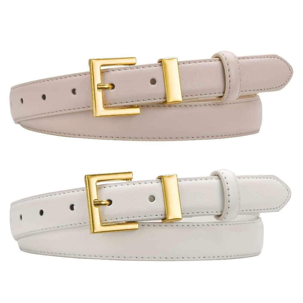 Women's Belt - Square Buckle Set 2pcs for | Gold Square Buckle Waist for Jeans Dresses - product detail view 7
