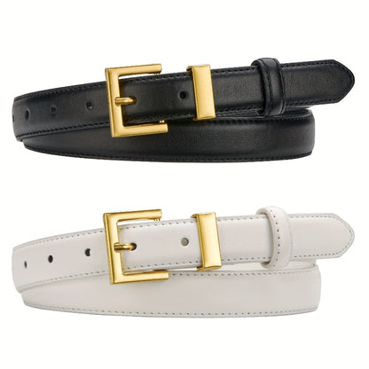 Women's Belt - Square Buckle Set 2pcs for | Gold Square Buckle Waist for Jeans Dresses - product detail view 10