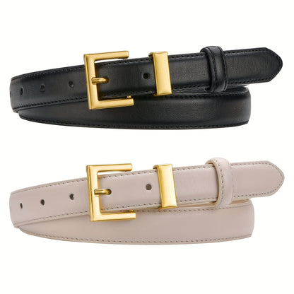 Women's Belt - Square Buckle Set 2pcs for | Gold Square Buckle Waist for Jeans Dresses - product detail view 21