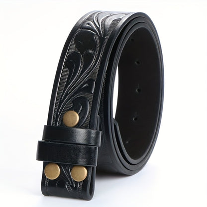 Men's Belt - Western for 2 Pack Embossed Longhorn Cow Head Buckle, Vintage Cowboy - product detail view 6