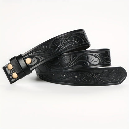 Men's Belt - Western for 2 Pack Embossed Longhorn Cow Head Buckle, Vintage Cowboy - product detail view 13