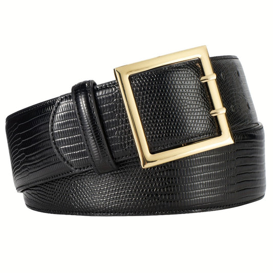 Women's Belt - Wide for Golden Double Prong Buckle Waist Ladies Fashion Cinch for Dresses - main product view