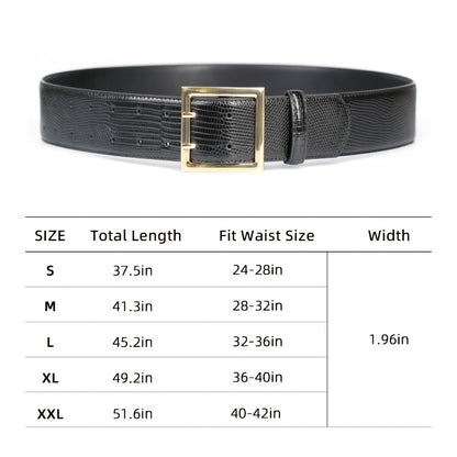 Women's Belt - Wide for Golden Double Prong Buckle Waist Ladies Fashion Cinch for Dresses - product detail view 2
