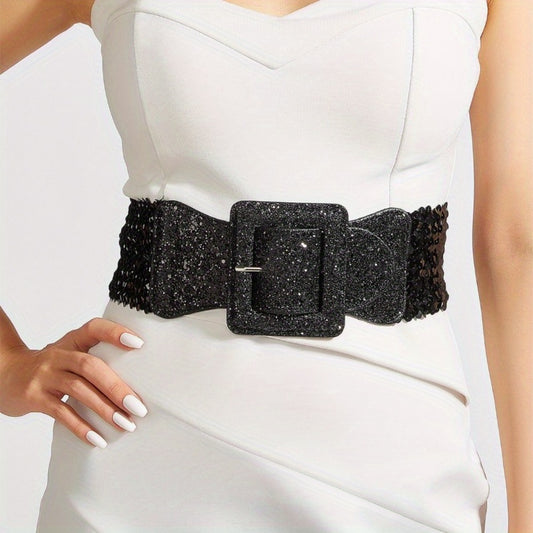 Women's Belt - Wide Waist for Butterfly Buckle Girdle - French Fashion Elegant Cincher - main product view