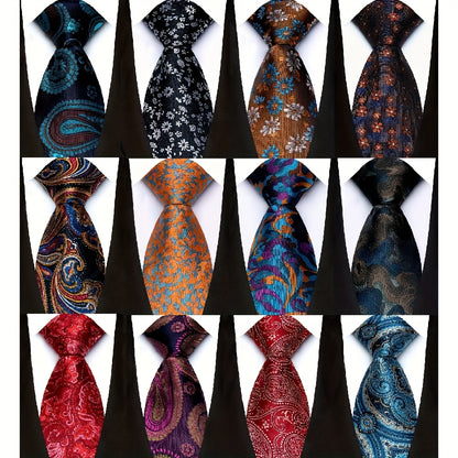 Men's Necktie - 12 Pack Jacquard Woven 100% Polyester 1200-Stitch Formal Ties - 57 Inch - product detail view 6