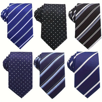 Men's Necktie - 6 Pack Jacquard Woven 100% Polyester Classic Formal Ties - 57 Inch Length - product detail view 23