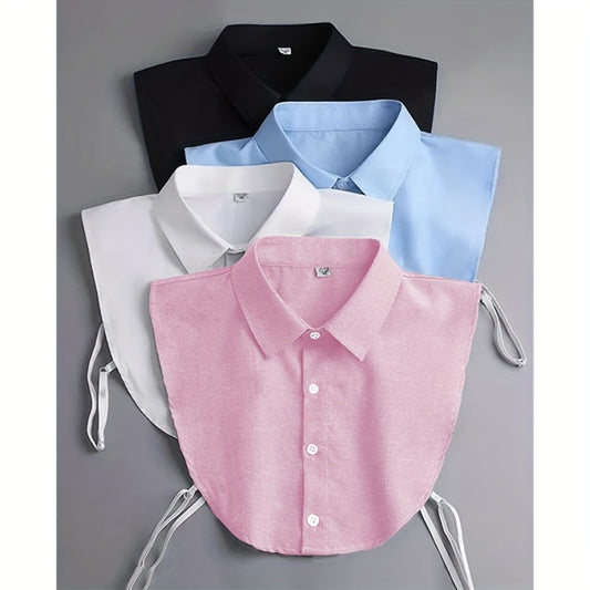 Men's Necktie - Detachable Fake Collar 4 Pack for Women Removable Half Shirt Collar, Solid - main product view