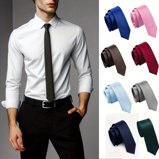 Men's Necktie - Narrow Tie Set 9 Pack Slim 2 Inch Polyester Neck Ties for Women Students - main product view