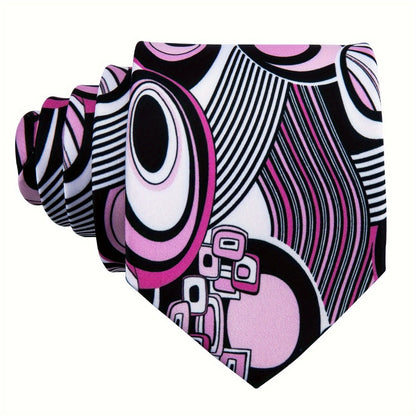 Men's Necktie - 's Set 4pcs Floral Print Tie - Breathable Pocket Square Cufflinks & Tie - product detail view 3